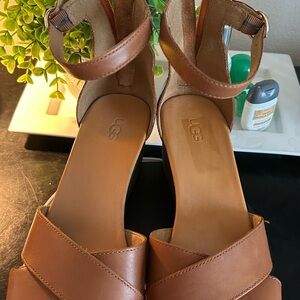 UGG Women's Brown Wedge Sandals